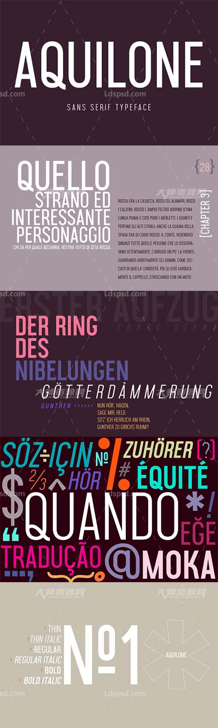 AQUILONE font,端庄大气的英文字体